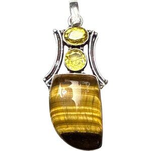 Tigers Eye &  925 Sterling Silver Pendant